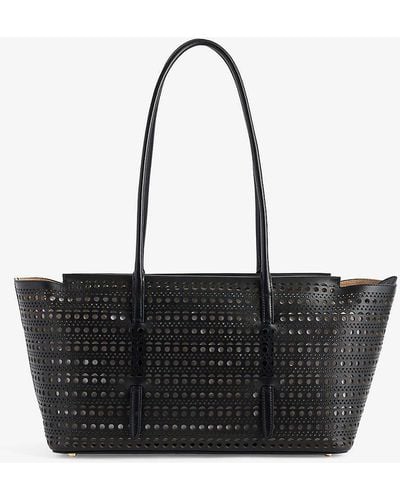 Alaïa Mina Cut-out Leather Top-handle Bag - Black