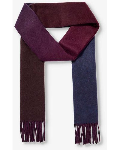 Johnstons of Elgin Ombre-print Tassel-trim Cashmere Scarf - Purple