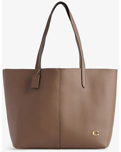 COACH Nomad 32 Branded-plaque Leather Tote Bag - Brown
