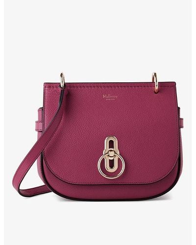 Mulberry Amberley Small Leather Satchel Bag - Purple