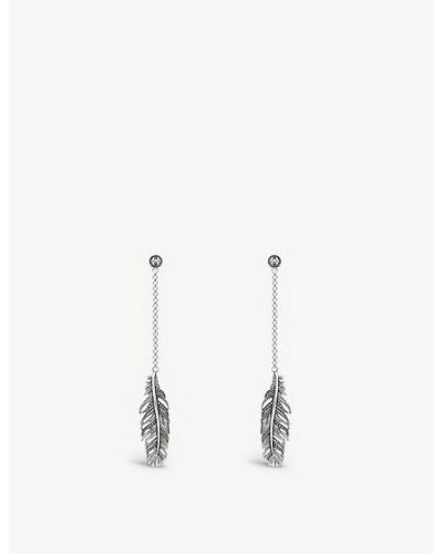 Thomas Sabo Falcon Feather Sterling-silver Drop Earrings - Metallic