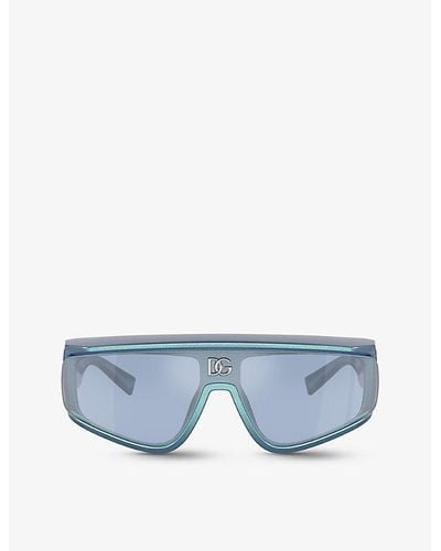 Dolce & Gabbana Dg6177 Rectangle-frame Nylon Sunglasses - Blue