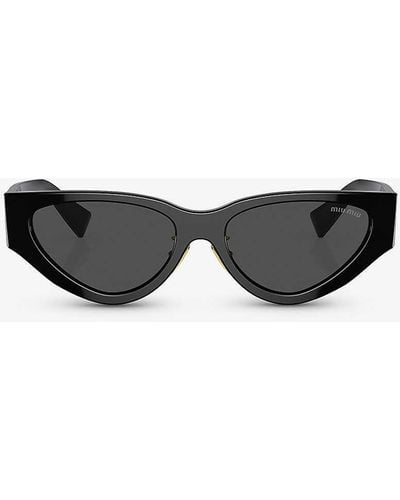 Miu Miu Mu 03zs Cat-eye Acetate Sunglasses - Black