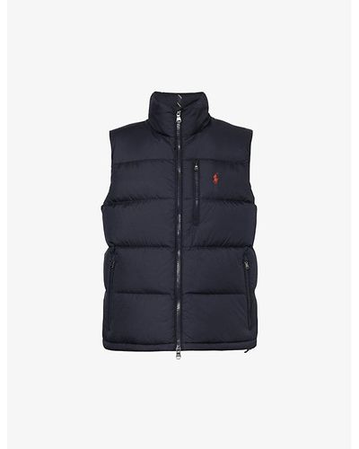 Polo Ralph Lauren Logo-embroidered Padded Recycled-polyester And Recycled-down Gilet - Blue