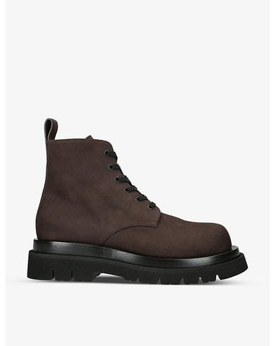 Bottega Veneta Lug Chunky-sole Leather Ankle Boots - Brown