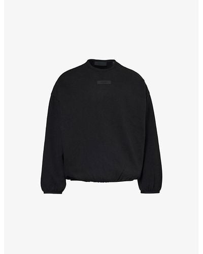 Fear Of God Essentials Brand-patch Cotton-blend Sweatshirt - Black