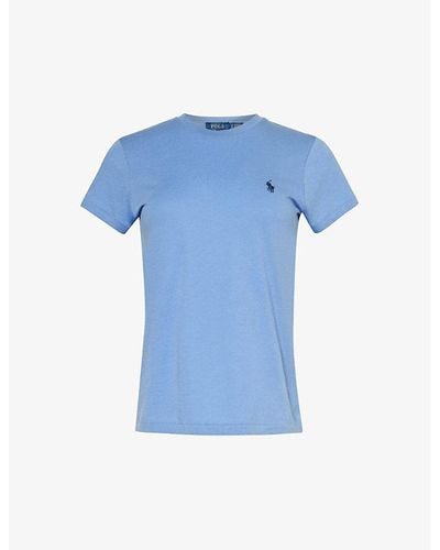 Polo Ralph Lauren Logo-embroidered Cotton-jersey T-shirt X - Blue
