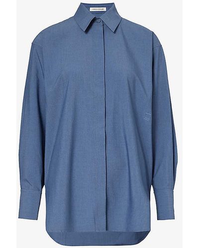 Camilla & Marc Haze Logo-embroidered Woven Shirt - Blue