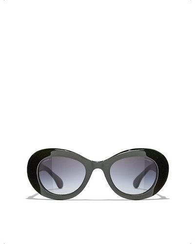 Chanel Women's Ch6054 C501/s4 60mm Sunglasses in Black