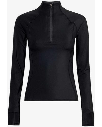 ADANOLA Ultimate Quarter-zip Stretch-recycled Polyamide Top - Blue