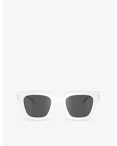Dolce & Gabbana Dg4413 Square-frame Acetate Sunglasses - White