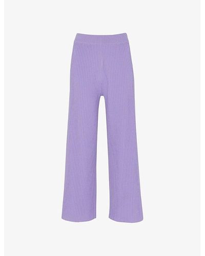 Whistles Wide-leg High-rise Recycled Polyester-blend Trouser - Purple