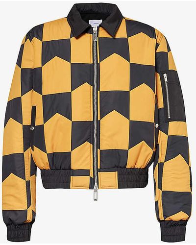 Rhude Chevron-print Quilted Shell Jacket - Yellow