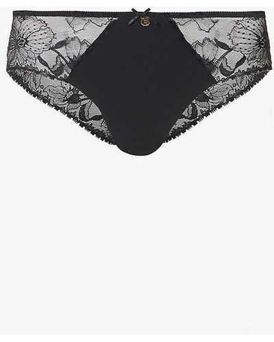 Chantelle Orchids Branded-charm Stretch-woven Briefs - Black