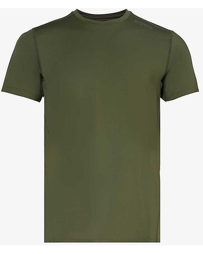 Björn Borg Brand-print Crewneck Stretch Recycled-polyester T-shirt - Green