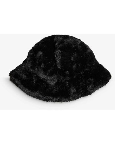 Ted Baker Prinnia Wide-brim Faux-fur Bucket Hat - Black