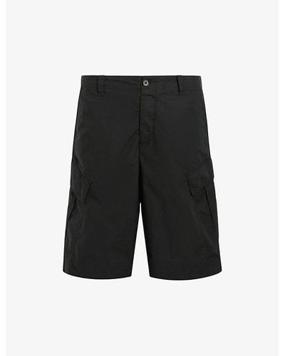 AllSaints Ardy Patch-pocket Wide-fit Organic-cotton Cargo Shorts - Black