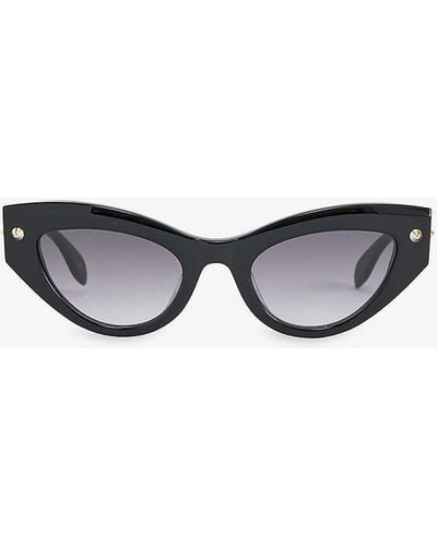 Alexander McQueen Brand-debossed Plastic And Acetate Sunglasses - White