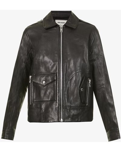 Zadig & Voltaire Lazy Cuir Lisse Leather Motorcycle Jacket - Black