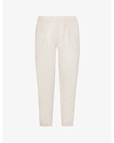 CHE Regular-fit Mid-rise Linen Pants - White