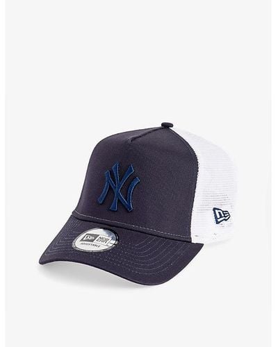 KTZ New York Yankees League Brand-embroidered Cotton-twill Trucker Cap - Blue
