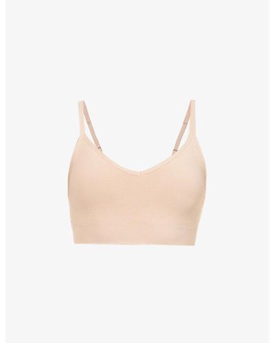 Spanx Ecocare V-neck Stretch-jersey Bra - White