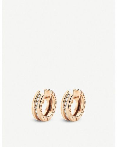 Rose gold Serpenti Viper Earrings Pink with 075 ct Diamonds  Bulgari  Official Store
