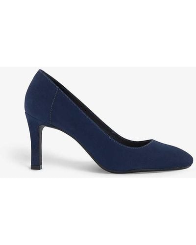 Dune Adele Round-toe Faux-suede Courts - Blue