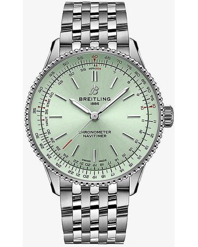 Breitling Unisex A17327361l1a1 Navitimer 36 Stainless-steel Automatic Watch - Green