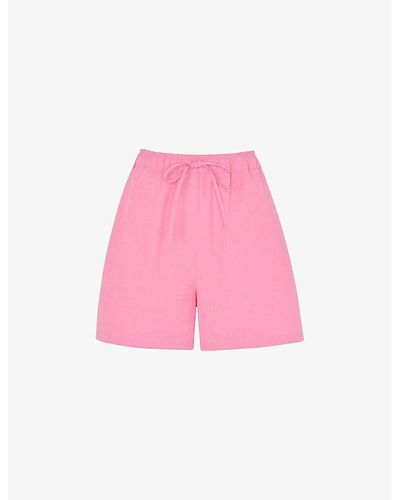 Whistles Lola Drawstring-waist Woven Shorts - Pink