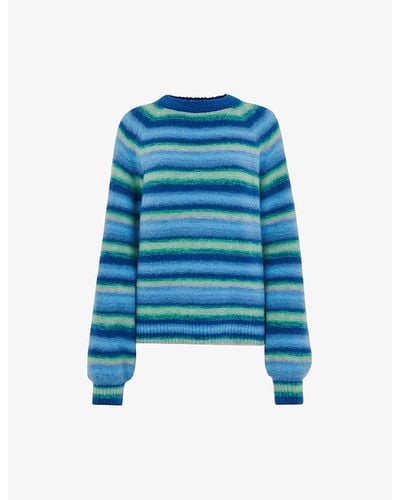 Whistles Variated Striped Knitted Sweater - Blue