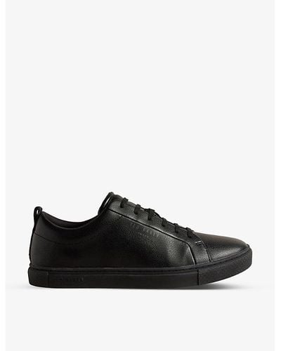 Ted Baker Artioli Logo-embossed Faux-leather Sneakers - Black