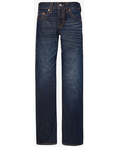 True Religion Faded-wash Straight-leg Low-rise Jeans - Blue
