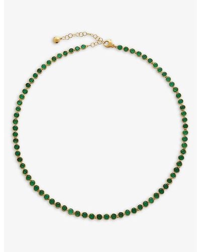 Monica Vinader X Kate Young Recycled 18ct Yellow Gold-plated Vermeil Sterling Silver And Onyx Necklace - Metallic