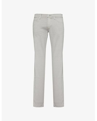 PAIGE Feder Straight-leg Mid-rise Stretch-woven Trousers - Grey