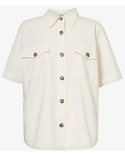 FRAME Patch-pocket Cotton-blend Utility Shirt - White