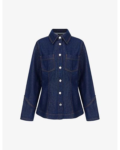 ALIGNE Harlem Slim-fit Long-sleeved Organic-denim Shirt - Blue