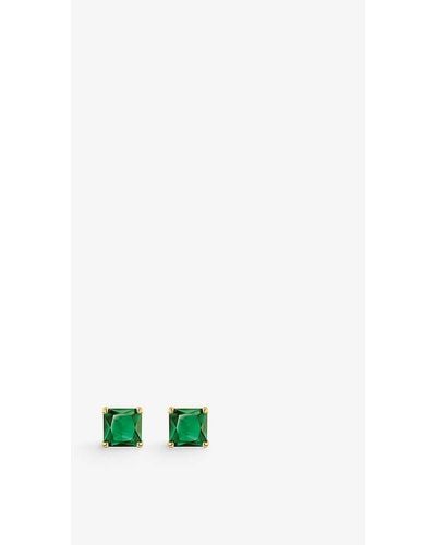 Thomas Sabo Sterling Silver Classic Yellow-gold Plated Sterling-silver Stud Earrings - Green