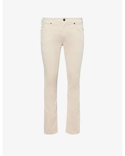 PAIGE Federal Straight-leg Mid-rise Stretch-denim Jeans - Natural