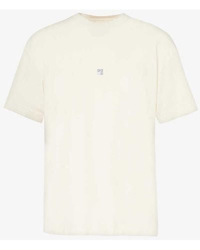 Givenchy 4g Logo-embroidered Cotton-jersey T-shirt X - White