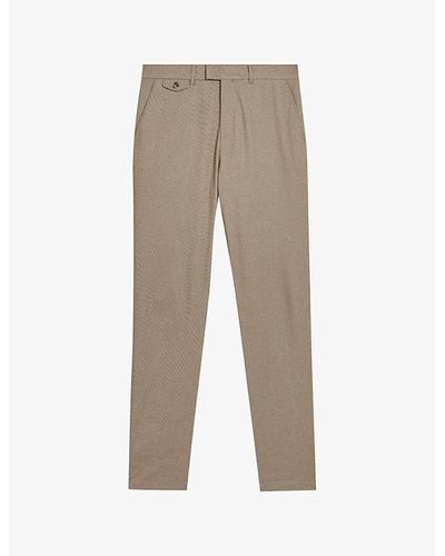 Ted Baker Turney Slim-fit Stretch-cotton Trouser - Natural