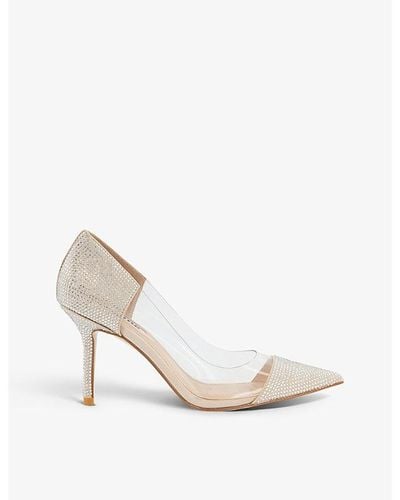Dune Agency Diamante-embellished Heeled Court Shoes - White