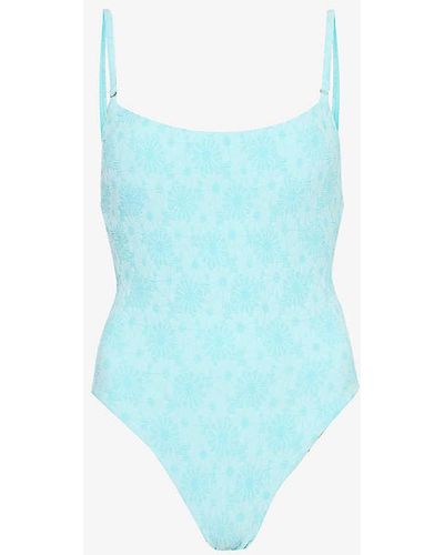Seafolly Marloe Square-neckline Swimsuit - Blue