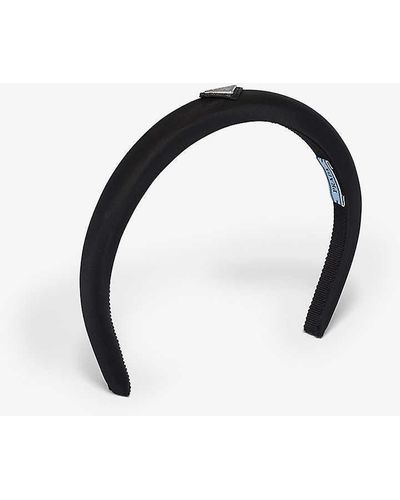 Prada Re-nylon Brand-plaque Recycled-polyamide Headband - Black