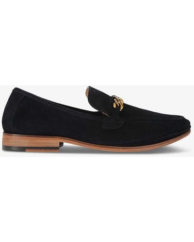 Kurt Geiger Vy Luca Chain-embellished Suede Loafers - Black