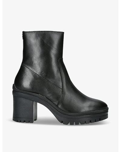 Carvela Kurt Geiger Secure Chunky-sole Heeled Leather Ankle Boots - Black