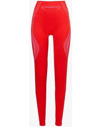 MISBHV Sport Logo-print Recycled Polyamide-blend leggings - Red