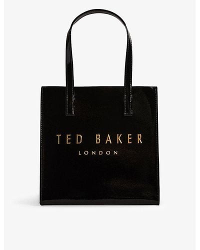 Ted Baker Crinion Logo-print Faux-leather Tote Bag - Black