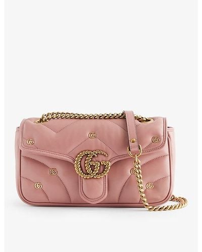 Gucci Marmont Quilted-leather Cross-body Bag - Pink