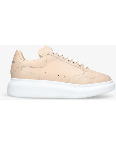 Alexander McQueen Oversized Leather Low-top Trainers - Natural